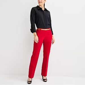 Liz Claiborne Pants Womens 12 Rumba Red Audra Tailored Mid Rise Trouser NWT